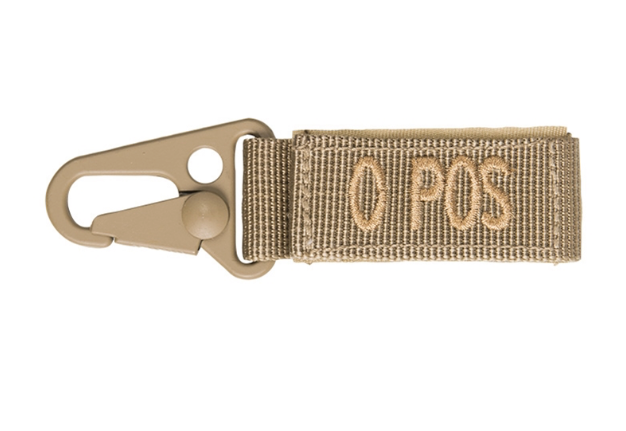 WARAGOD Blood Type Keychain 0+ Positive Carabiner, Coyote