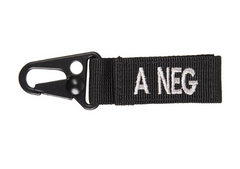 WARAGOD Blood Type A- Negative Carabiner, Black