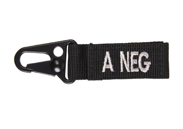 WARAGOD Blood Type A- Negative Carabiner, Black