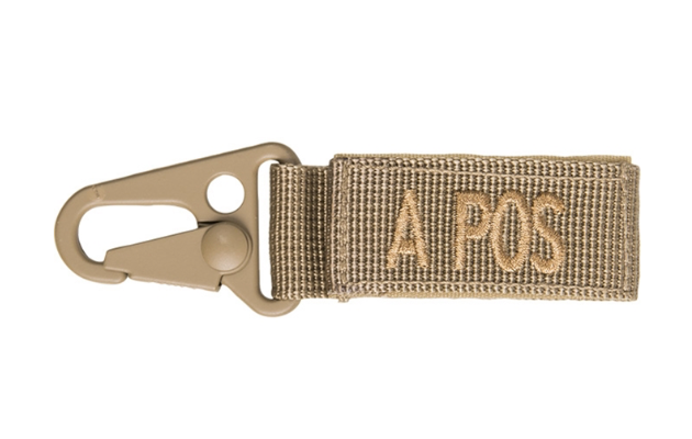 WARAGOD Carabiner Blood Type A+ Positive, Coyote