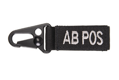 WARAGOD Carabiner Blood Type AB+ Positive, Black