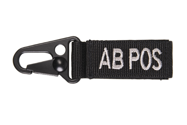 WARAGOD Carabiner Blood Type AB+ Positive, Black