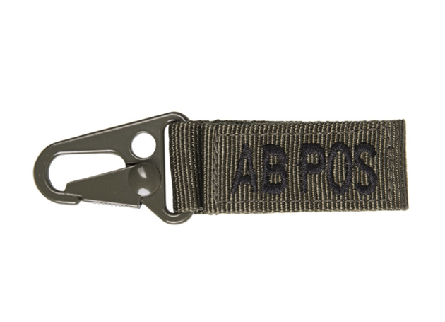 WARAGOD Carabiner Blood Type AB+ Positive, Olive