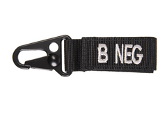 WARAGOD Blood Type Keychain B- Negative Carabiner, Black
