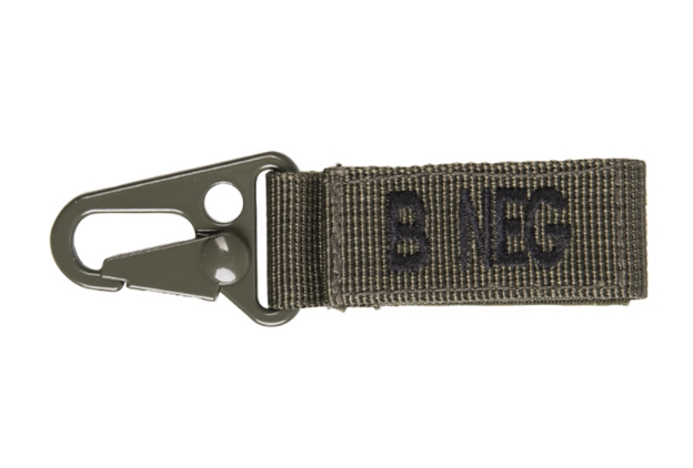 WARAGOD Blood Type B- Negative Carabiner, Olive