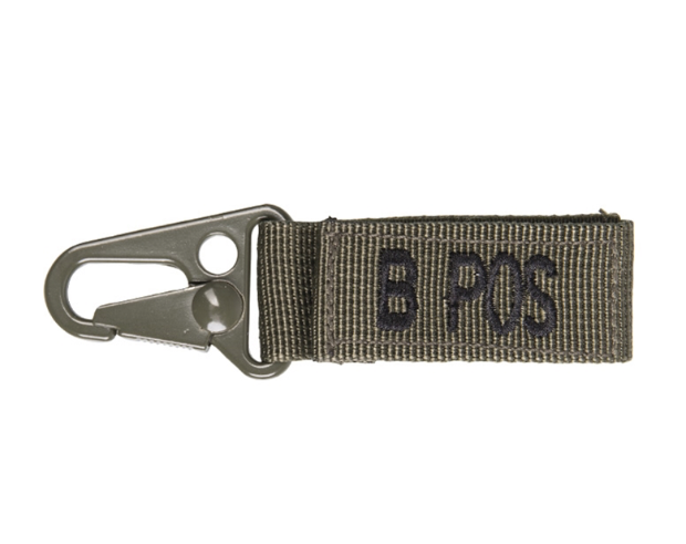 WARAGOD Carabiner Blood Type B+ Positive, Olive
