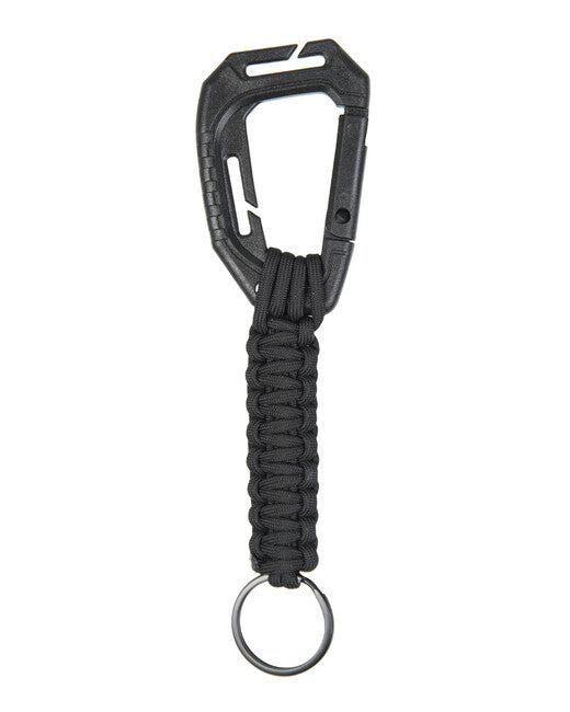 Mil-Tec MOLLE Carabiner with Paracord, Black
