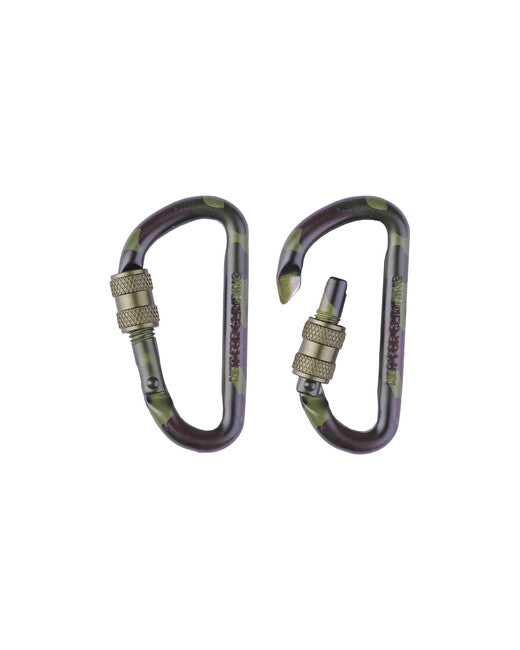 Mil-Tec Tactical Carabiner 60mm Woodland Pair