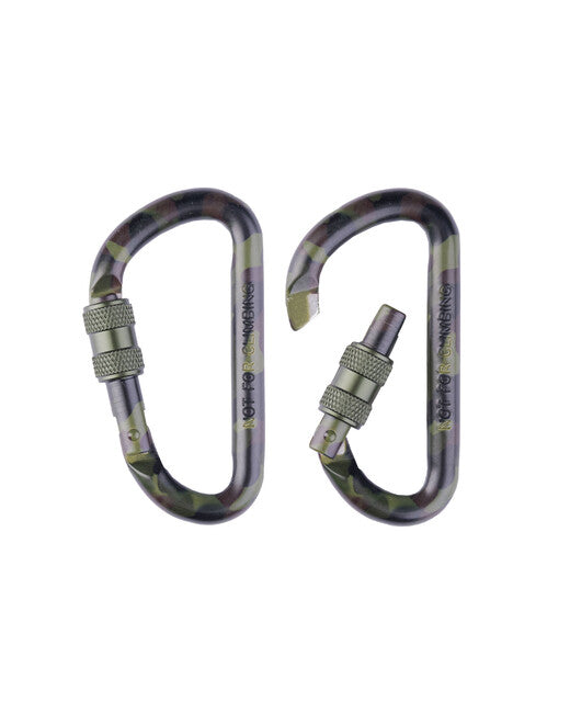 Mil-Tec Tactical Carabiner Woodland 80 mm Pair