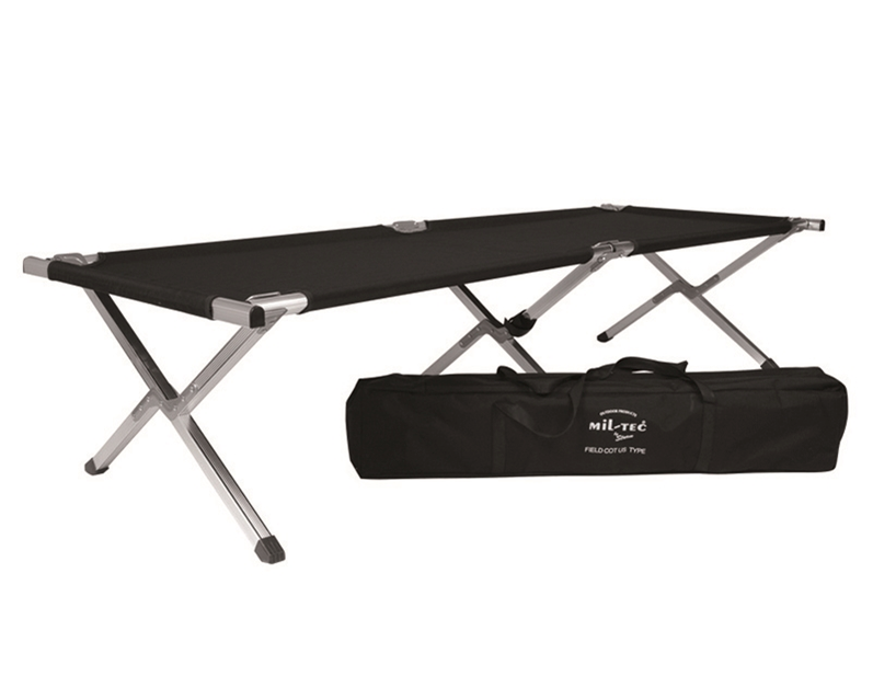 Mil-Tec Camping Folding Cot, Black 190 x 66 x 42cm