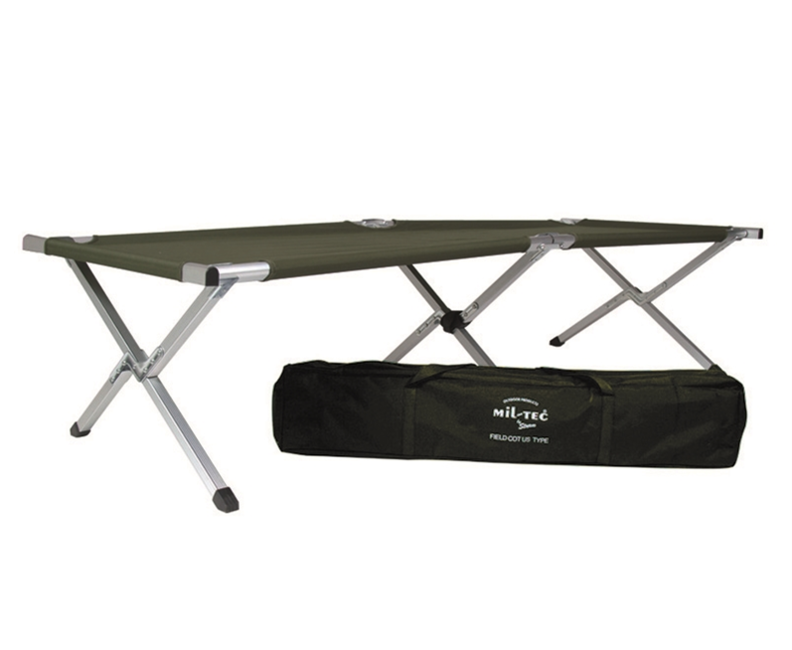Mil-Tec Camping Folding Cot, Olive 190 x 66 x 42cm