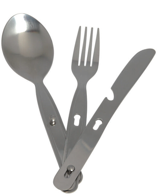 Mil-Tec Camping Cutlery Set 3-Piece Stainless Steel