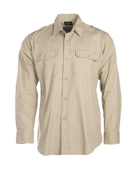 Mil-Tec Tropical Button-Up Shirt, Khaki