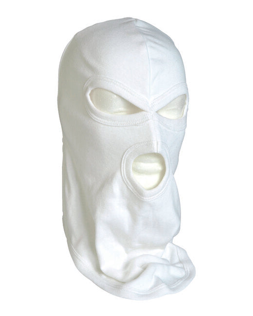 Mil-Tec Cotton Balaclava with 3 Holes, White