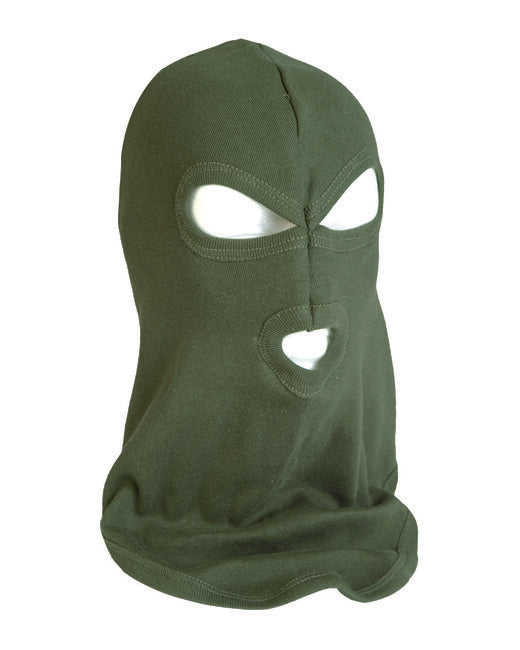 Mil-Tec Cotton Balaclava with 3 Holes, Olive