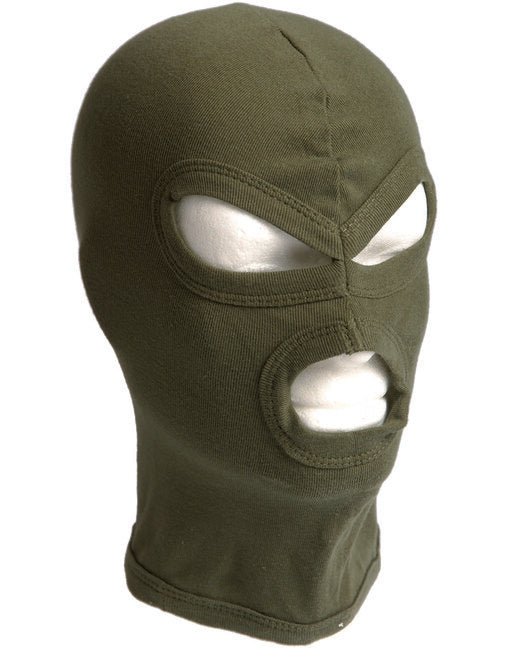 Mil-Tec Balaclava Fine Ribbed 3 Hole, Olive