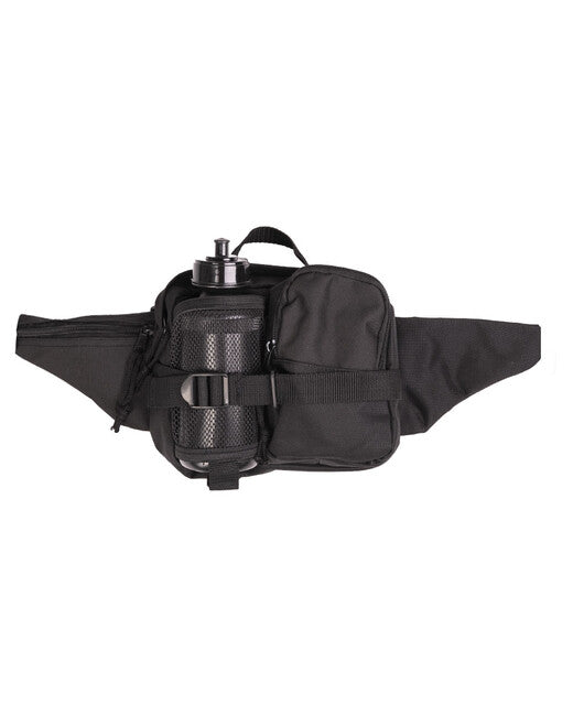 Mil-Tec Waist Bag FLASCH with Plastic Bottle, Black