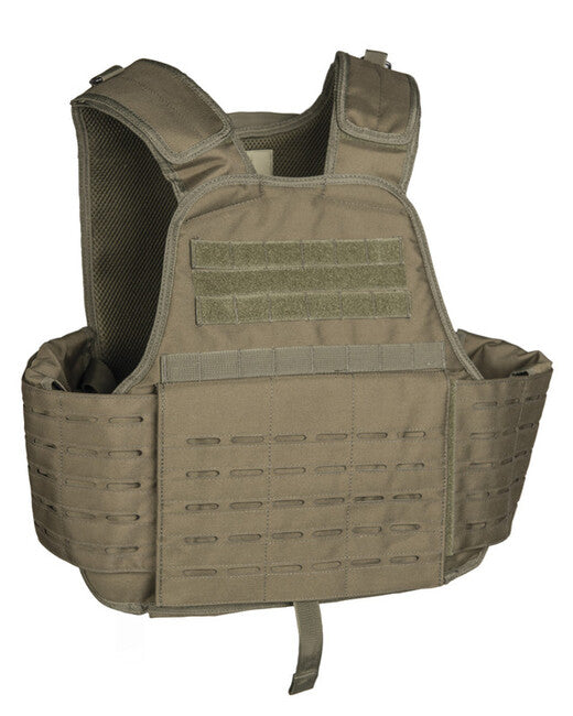 Mil-Tec Laser Cut Carrier Ballistic Plate Carrier, Olive