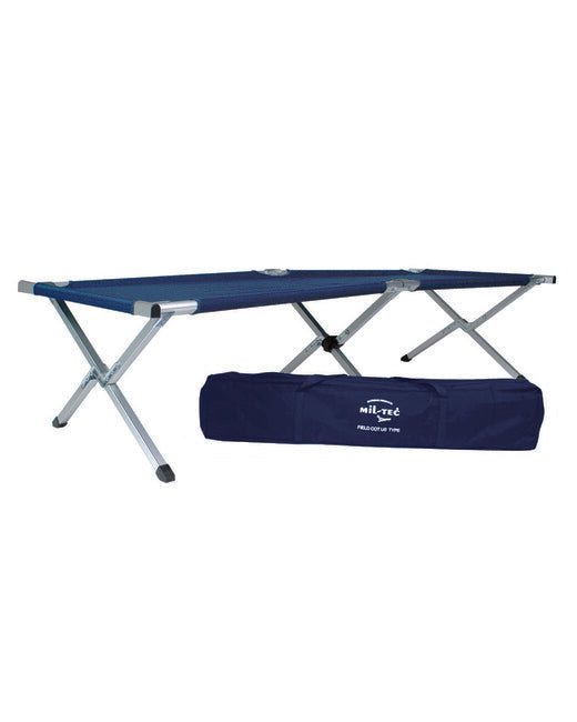 Mil-Tec US Folding Cot with Aluminum Frame in Carry Bag, Blue