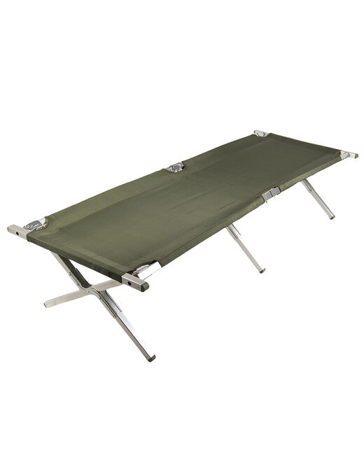 Mil-Tec US Type Folding Cot with Aluminum Reinforced Frame, Green