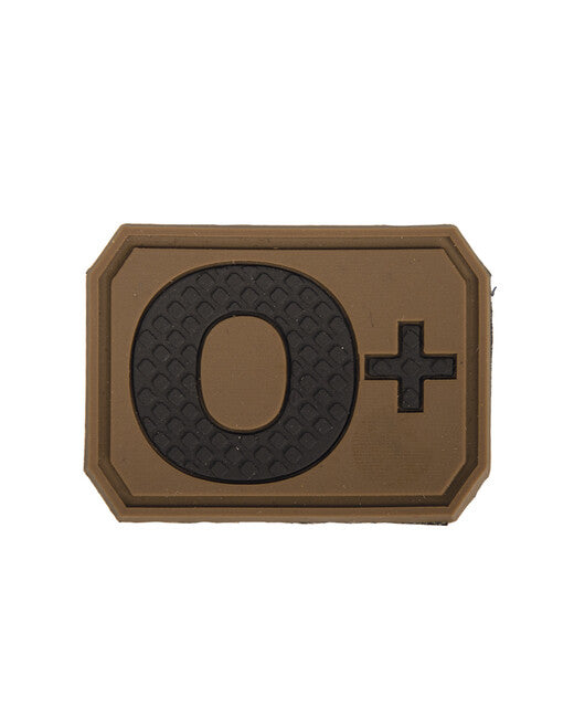 Mil-Tec 3D Blood Type 0+ Patch, Coyote