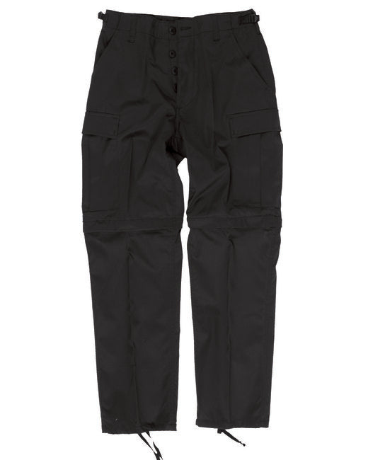 Mil-Tec BDU ZIP-OFF Convertible Pants, Black