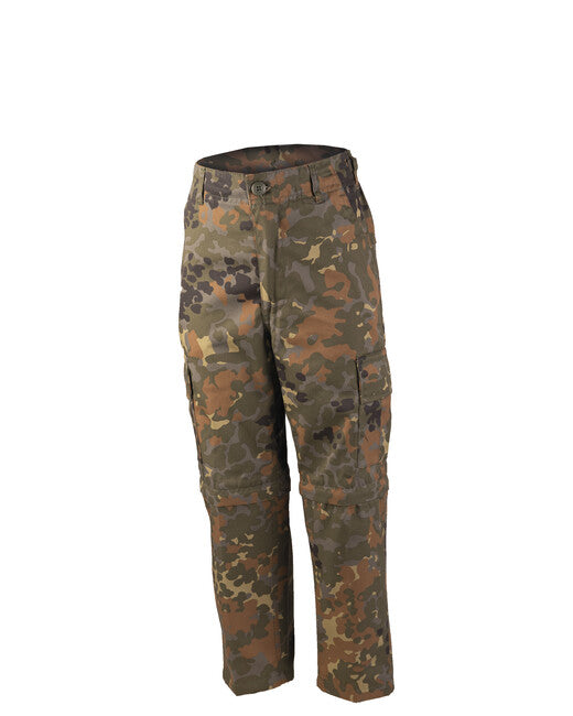 Mil-Tec BDU ZIP-OFF Pants, Children's, Flecktarn