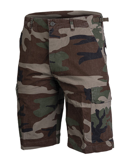 Mil-Tec US BDU Rip-Stop Shorts, Woodland Prewashed