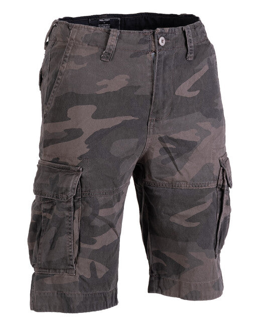 Mil-Tec Vintage Shorts, Cotton, Pre-washed, Dark Camo