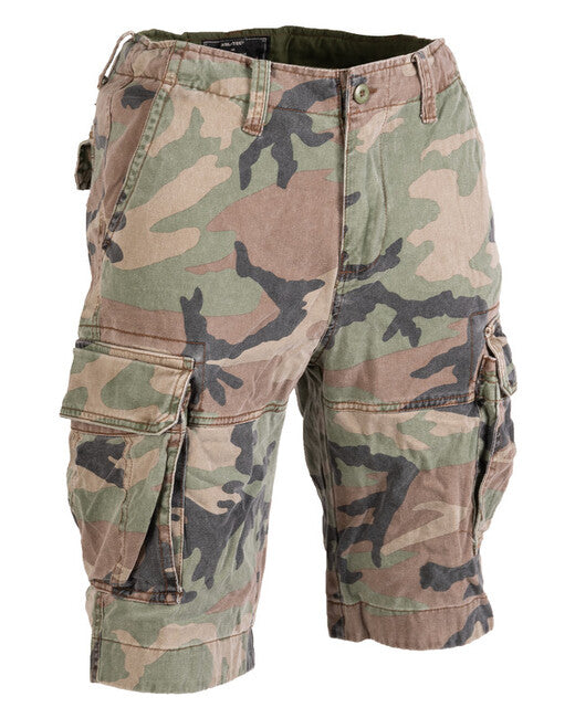 Mil-Tec Vintage Shorts, Cotton Pre-washed, Woodland