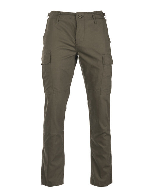 Mil-Tec US BDU Slim Fit Field Rip-Stop Trousers, Olive