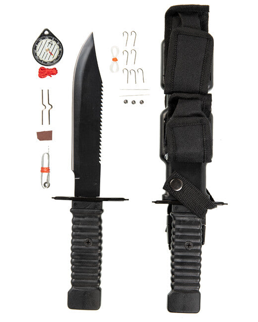 Mil-Tec Special Forces Survival Combat Knife, Black