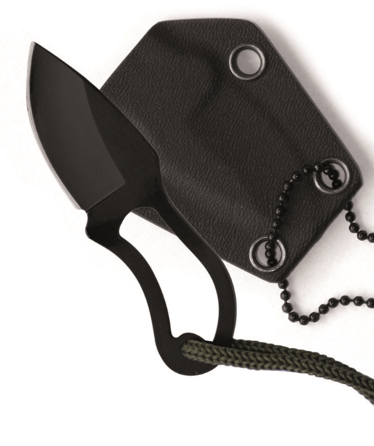 Mil-Tec Neck Knife with Kydex Sheath, Black, 9cm