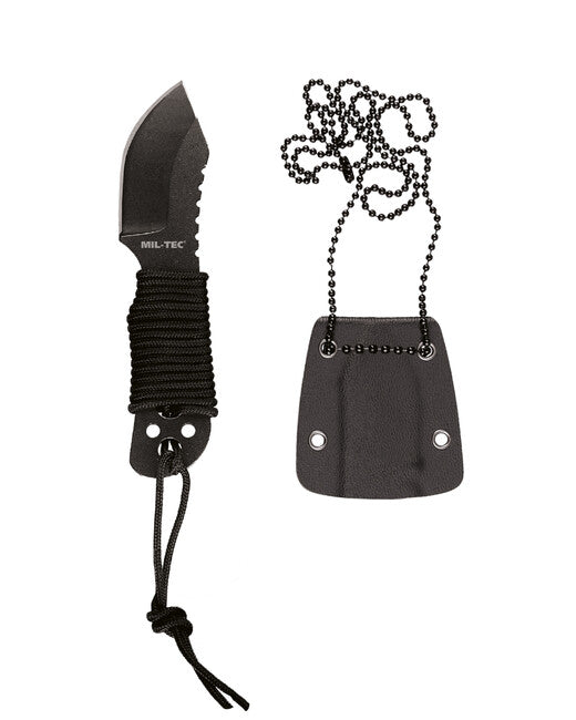 Mil-Tec Neck Knife in Plastic Sheath with Paracord Chain