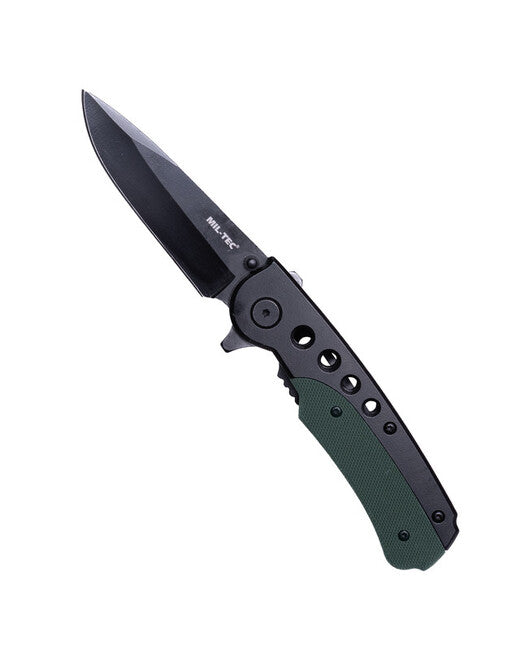 Mil-Tec Folding Knife with Clip, Black Olive
