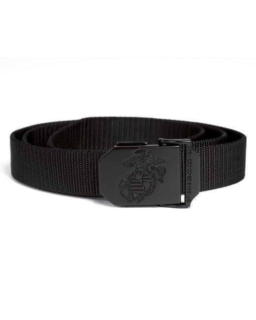 Mil-Tec USMC Trouser Belt, Black with Metal Buckle