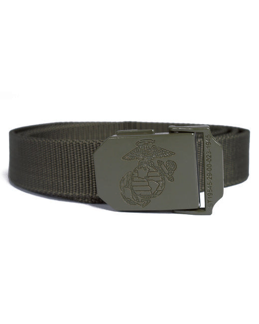 Mil-Tec USMC Trousers Belt with Metal Buckle, Olive