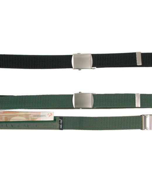 Mil-Tec US Belt 30mm with Hidden Wallet, Black