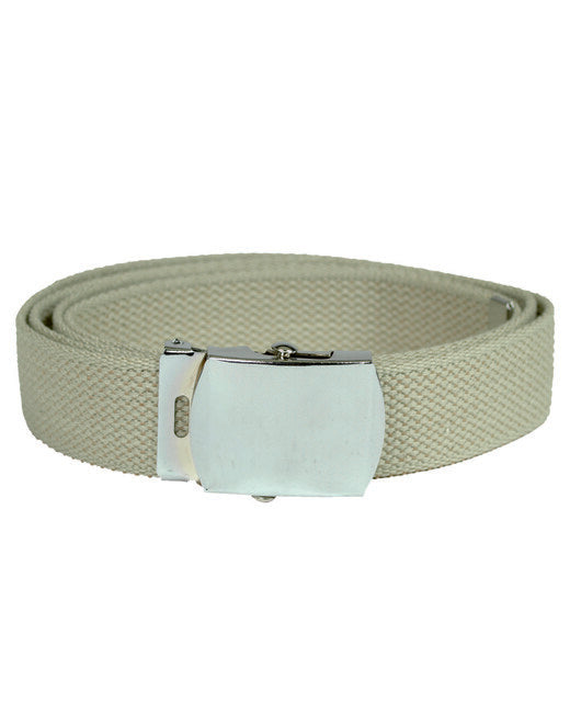 Mil-Tec US Web Belt with Silver Buckle, Khaki, 130cm