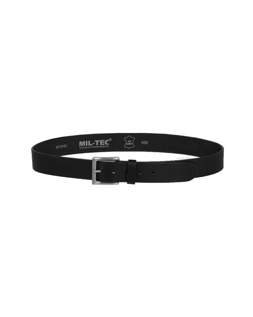 Mil-Tec Nappa Leather Belt, Black