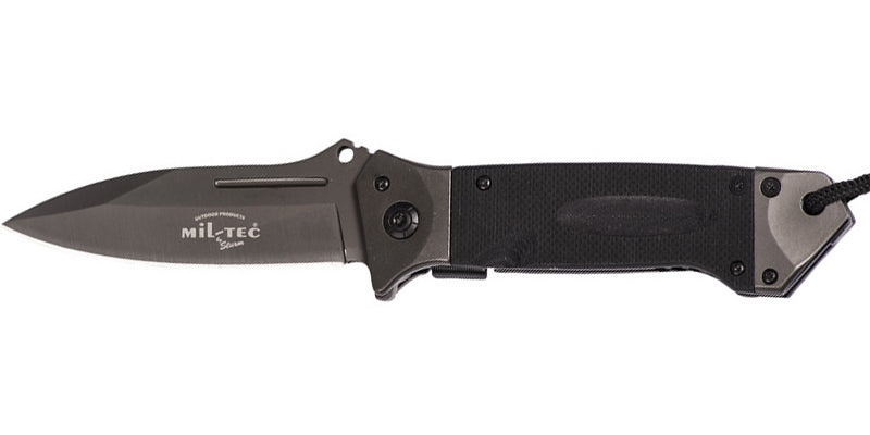 Mil-Tec DA35 Micarta Fixed Blade Knife, Black, 22cm