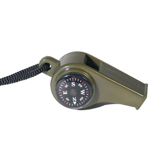 Mil-Tec Plastic Whistle with Compass and Thermometer