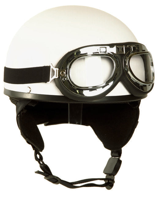 Mil-Tec Retro Moto Helmet, White