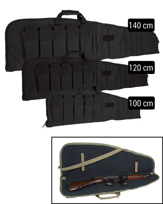 Mil-Tec MODULAR Rifle Case with Strap 140 cm, Black