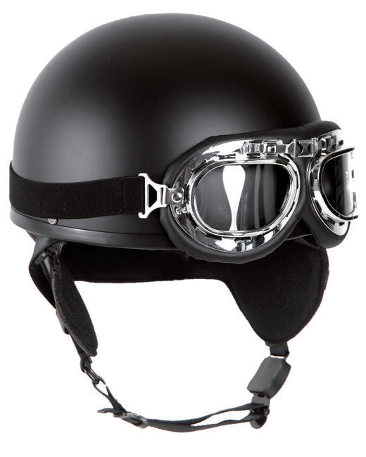 Mil-Tec Retro Motorcycle Helmet, Black