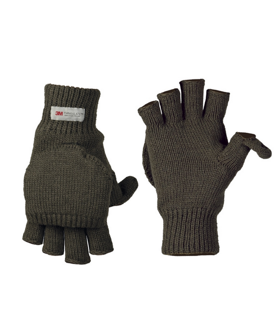 Mil-Tec Gloves with Removable Finger Part, Olive
