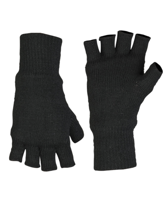 Mil-Tec Thinsulate™ Knitted Fingerless Gloves, Black