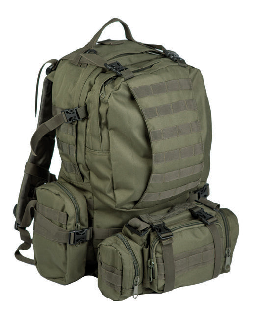 Mil-Tec Defense Modular Backpack with Kidney Pad, Olive