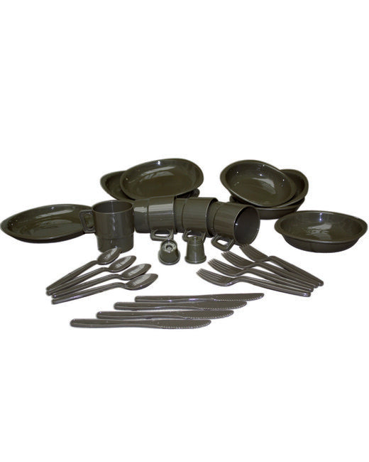 Mil-Tec Camping Dinnerware Set 26 pcs, Olive