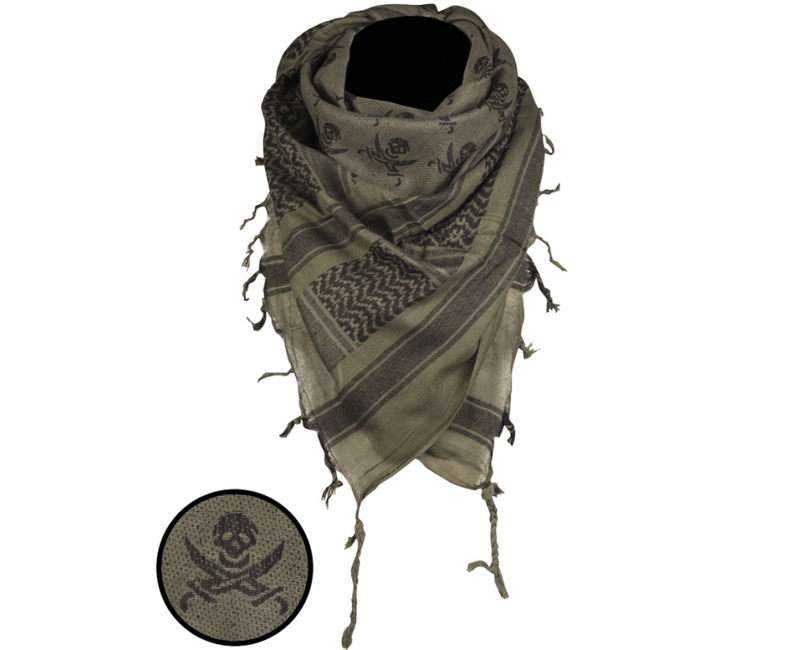 Mil-Tec Skull Arafatka, Olive-Black, 110 x 110cm
